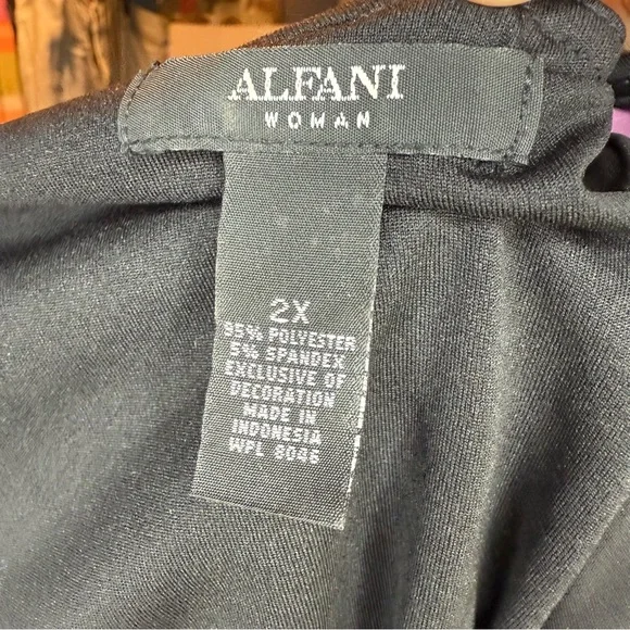 Alfani size 2X Black Ruffle with Lace Cut Out Layered Sleeveless Midi Dress - Picture 2 of 6